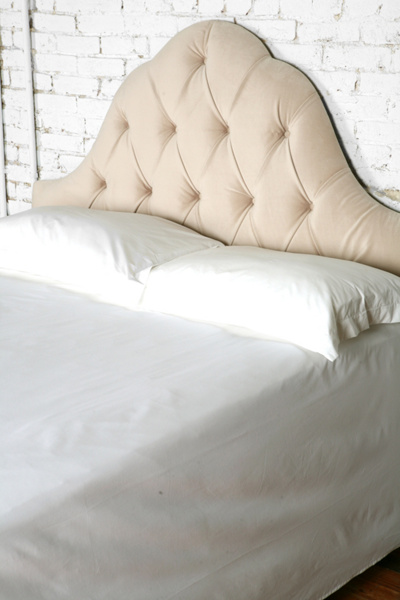 Velvet Tufted Headboard - Wheat