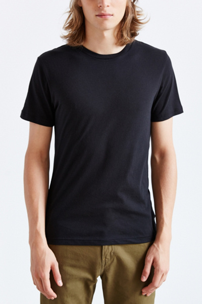 BDG Heathered Crew-neck Tee - Black - Xlarge