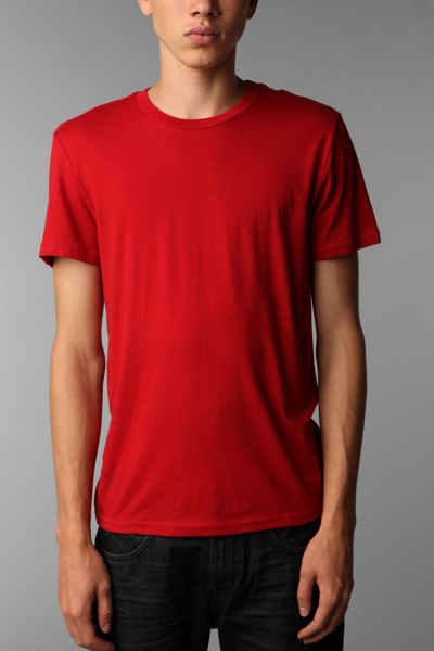 BDG Heathered Crew-neck Tee - Bright Red - Xlarge
