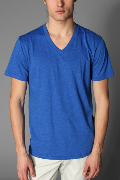 BDG V-neck Tee - Blue Multi - Xsmall