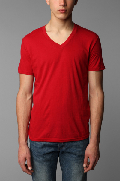 BDG V-neck Tee - Red - Xsmall