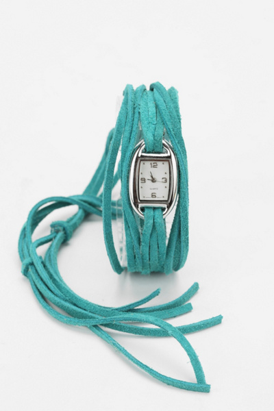 Suede Fringe Wrap Watch