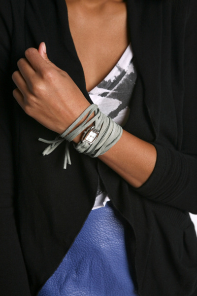 UrbanOutfitters.com > Suede Fringe Wrap Watch