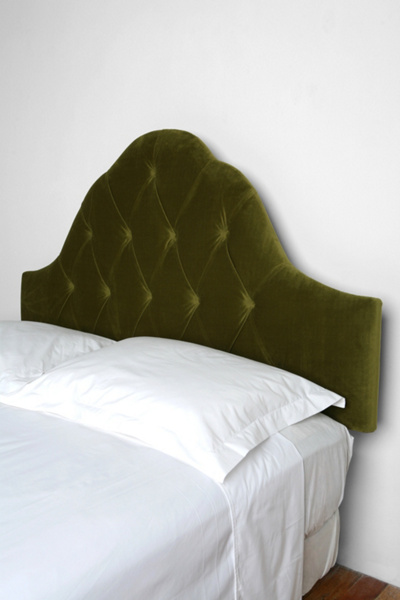 Velvet Tufted Headboard - Verdigris