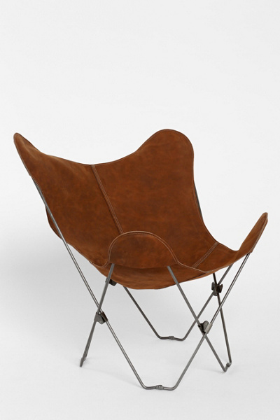 UO Lux Leather Butterfly Chair Urban Outfitters