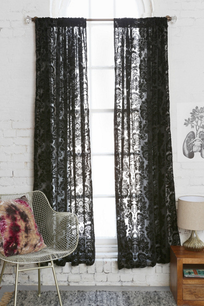 Damask Velvet Burnout Curtain