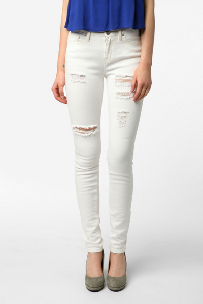 BDG Cigarette High-Rise Jean - Destroyed White
