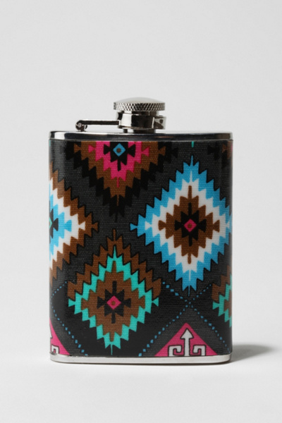 Printed Fabric Wrapped Flask