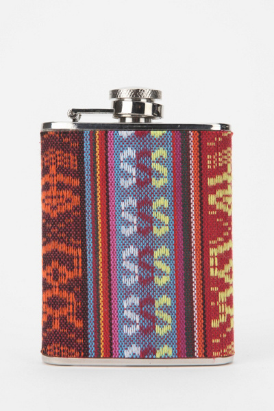 Printed Fabric Wrapped Flask