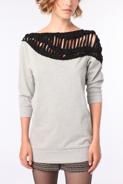 Ecote Macrame Trim Sweatshirt