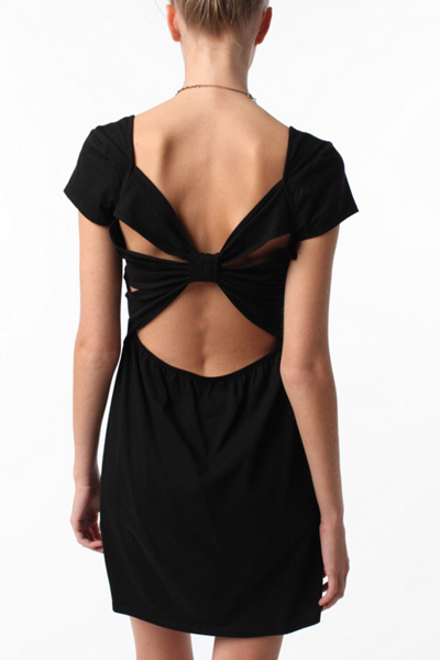 Sparkle & Fade - Knit Bow Back Dress : urban outfitters black dress sparkle amp fade sparkle amp fade knit bow back dress backless