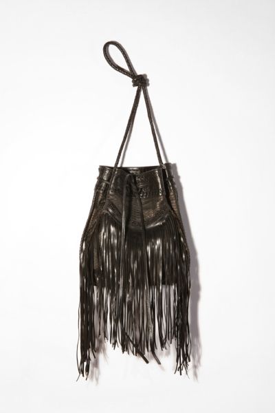 Angel Jackson Feather Fringe Bucket Bag Urban Outfitters