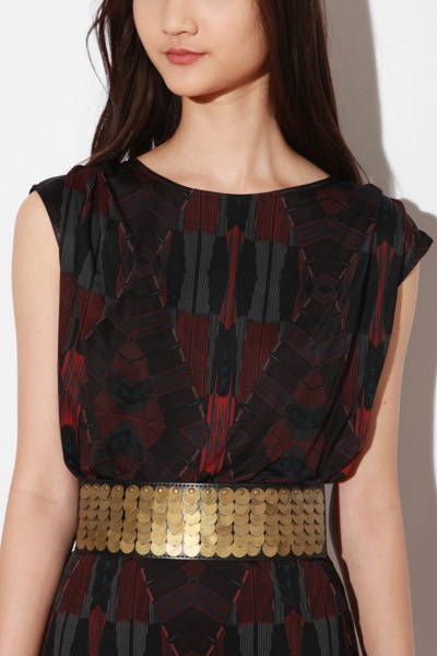 Ecote - Wide Paiettes Belt :  metallic belt ecote ecote wide paiettes belt belts