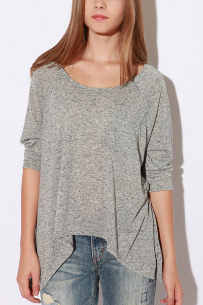 Sparkle & Fade Textured Extreme Hem Tee