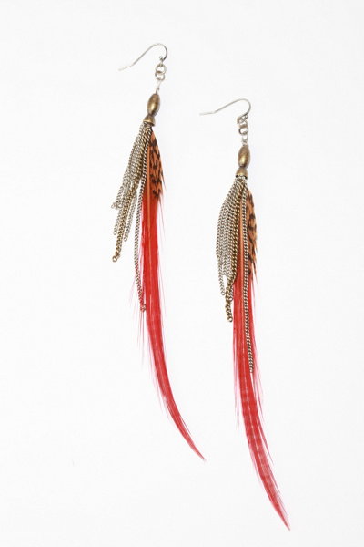 UrbanOutfitters. -Tribal Feather Earrings :  tribal feather earrings accessory feather earrings earrings