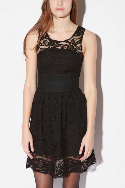 Meadow Lace Grosgrain Dress :  party frock above the knee belted grosgrain