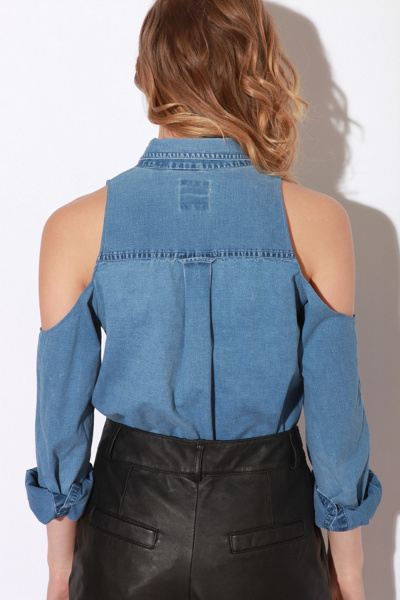 UrbanOutfitters.com > Urban Renewal Cold Shoulder Denim Shirt