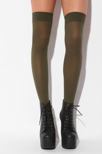 Nylon Opaque Thigh High Sock from urbanoutfitters.com