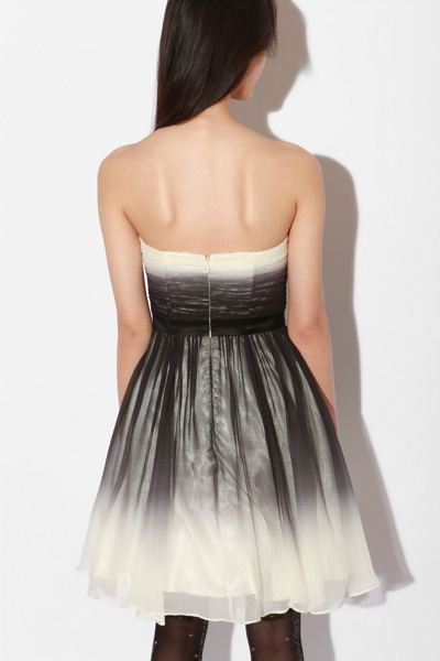 Betsey Johnson Ombre Chiffon Strapless Dress