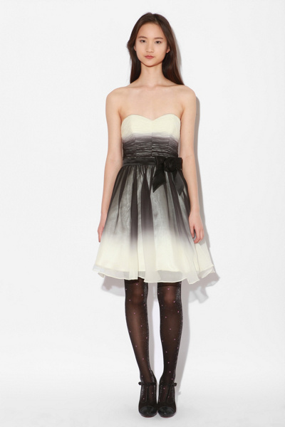 Betsey Johnson Ombre Chiffon Strapless Dress