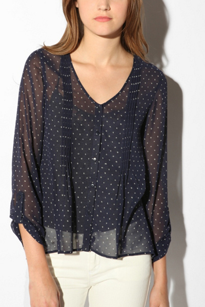 UrbanOutfitters.com > Pins and Needles Chiffon Tunic :  womens polyester see through pleats