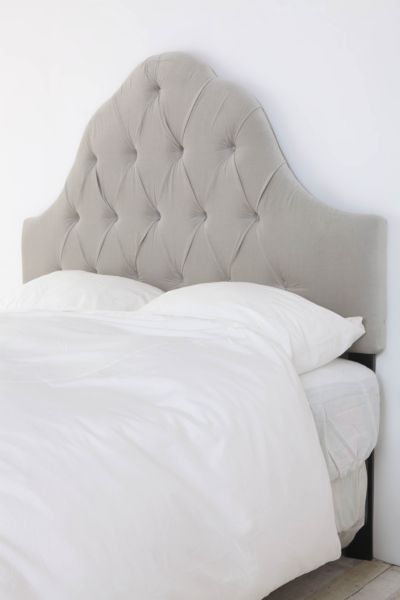 Velvet Tufted Headboard - Light Grey - Urban Outfitters