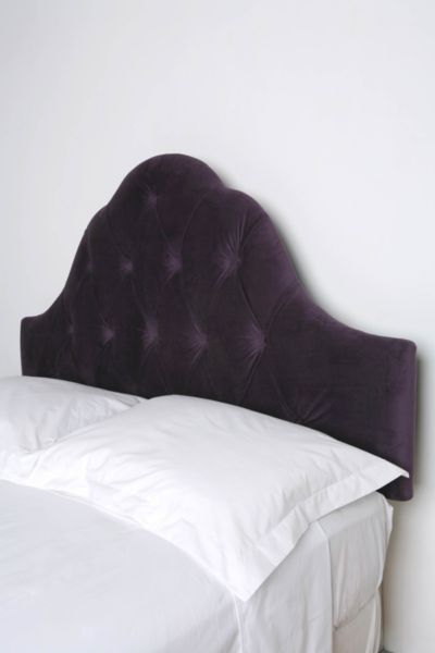 Velvet Tufted Headboard - Aubergine - Urban Outfitters