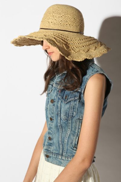 Lacy Edge Floppy Straw Hat