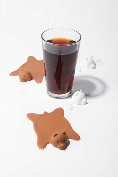 Bear Rug Coaster - Set of 4