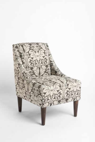 Chocolate Damask Flourish Chair
