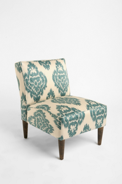 Slipper Chair Ikat - Turquoise