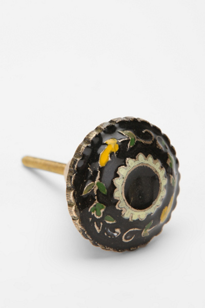 Thumbnail image for Black Floral Enamel Knob