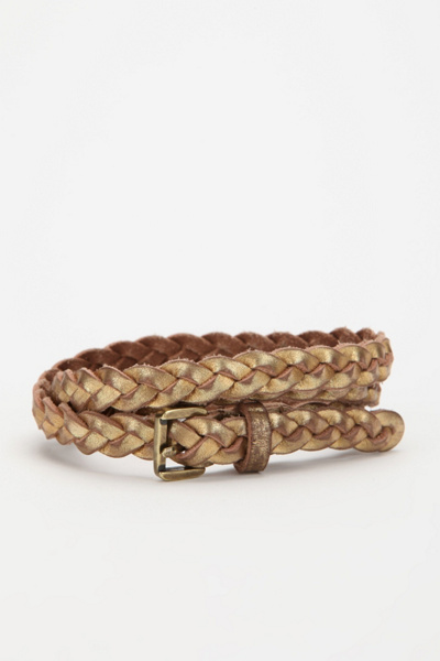 BDG Skinny Braided Leather Belt