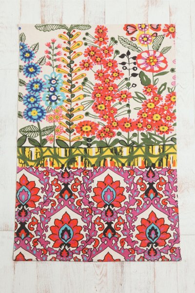 3x5 Floral Stripe Printed Rug