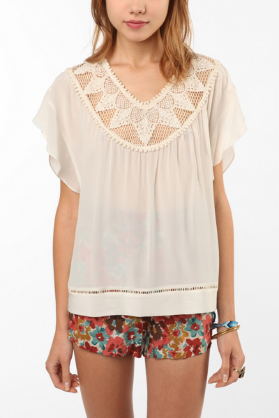 Staring at Stars Embellished Silk Tunic Top