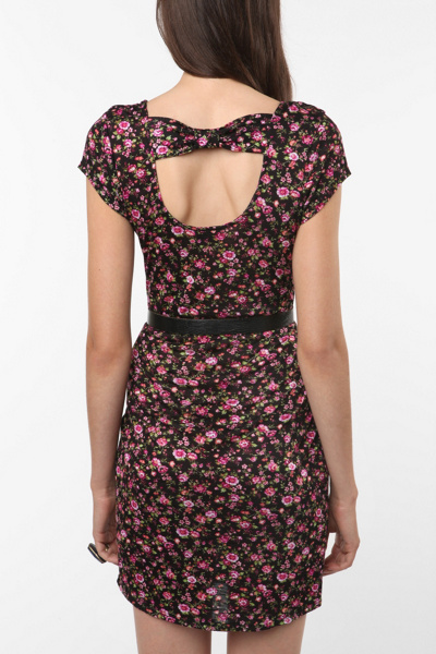 Sparkle & Fade Floral Open-Back Dress