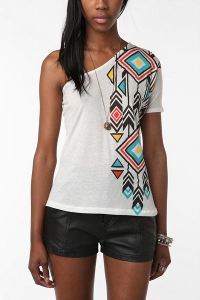 Staring at Stars One-Shoulder Tribal Tee