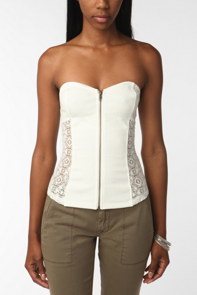 Sparkle & Fade Side Mesh Strapless Top