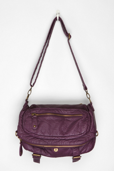Deena & Ozzy Zip-Front Moto Satchel - Purple - One Size best handbags