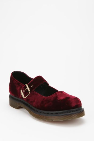 Dr. Martens Velvet Mary Jane - Urban Outfitters