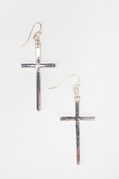 Hanging Cross Earring - Urban Outfitters