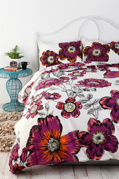 Sketchbook Floral Duvet Cover Urban Outfitters