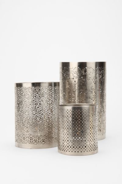 Punched Metal Votive Candle Holder