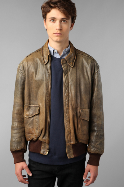 Vintage Men's L.L. Bean Leather Bomber Jacket