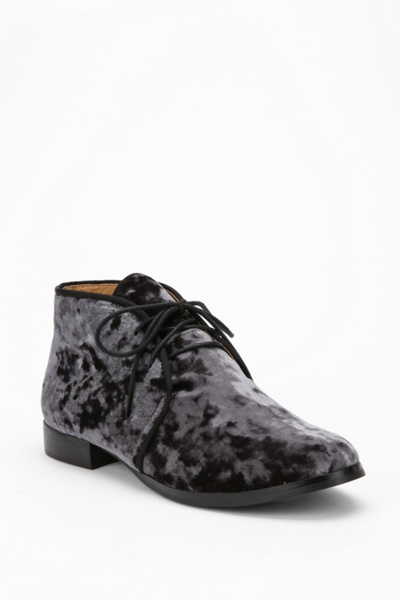 Kimchi Blue Velvet Lace-Up Bootie
