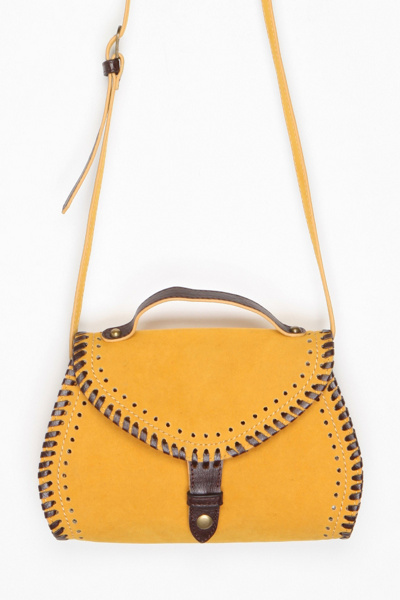Ecote Velveteen Whipstitch Trim Crossbody Bag - Yellow - One Size best handbags