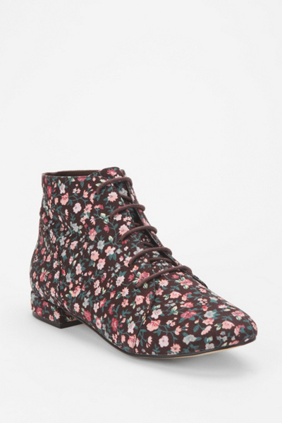 Kimchi Blue Floral Canvas Lace-Up Boot
