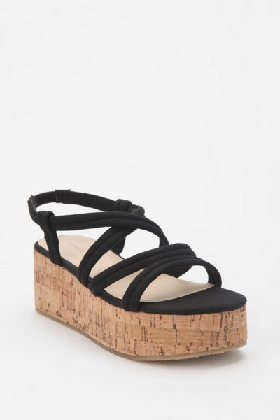 Cooperative Puffy Strap Cork Wedge