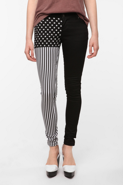 Tripp NYC Stars Split Leg Low Rise Skinny