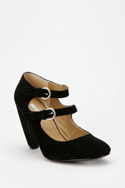 Kimchi Blue Suede Double Buckle Heel